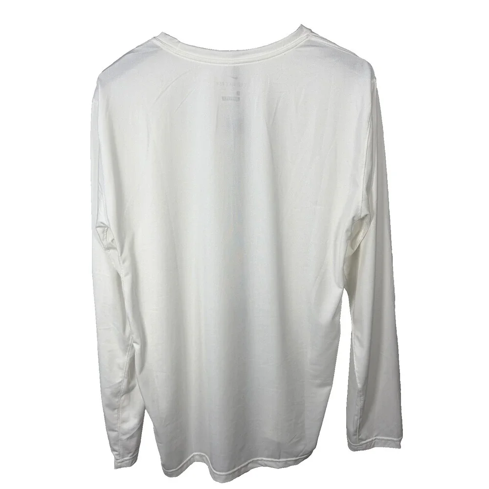 Nike Ohio State Buckeyes Long Sleeve Shirt Mens Large White Logo T OSU